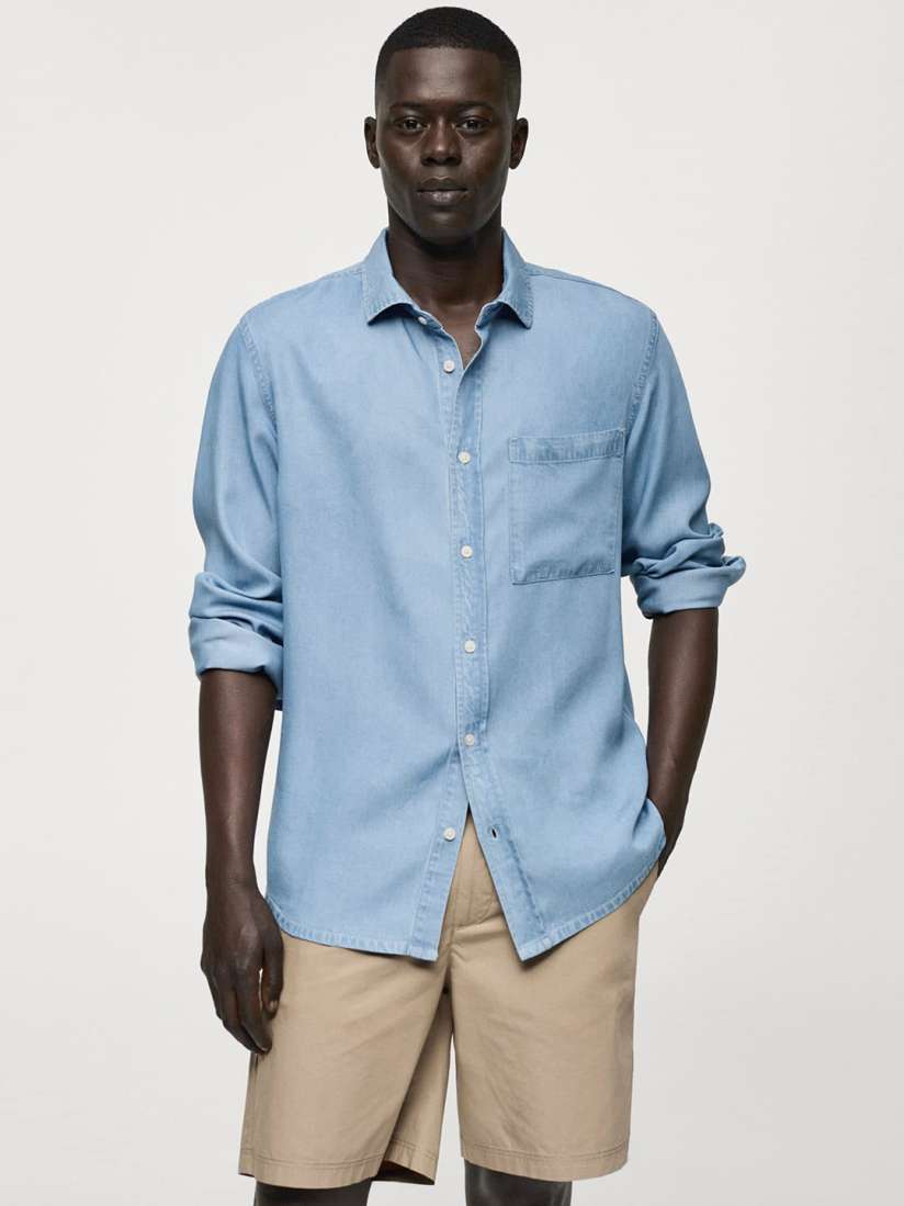 Buy MANGO MAN Denim Regular Fit Shirt Shirts for Men 30037928 Myntra