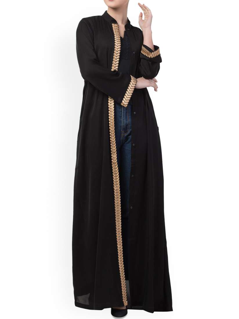 Buy MUSHKIYA Lace Design Front Open Abaya Burqas Burqas for Women 30038871 Myntra