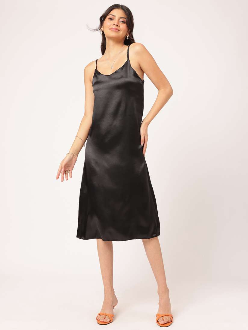 Buy DressBerry Satin Luxe Slip Midi Dress Dresses for Women 30039437 Myntra