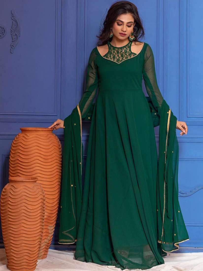 Myntra gown with dupatta shop