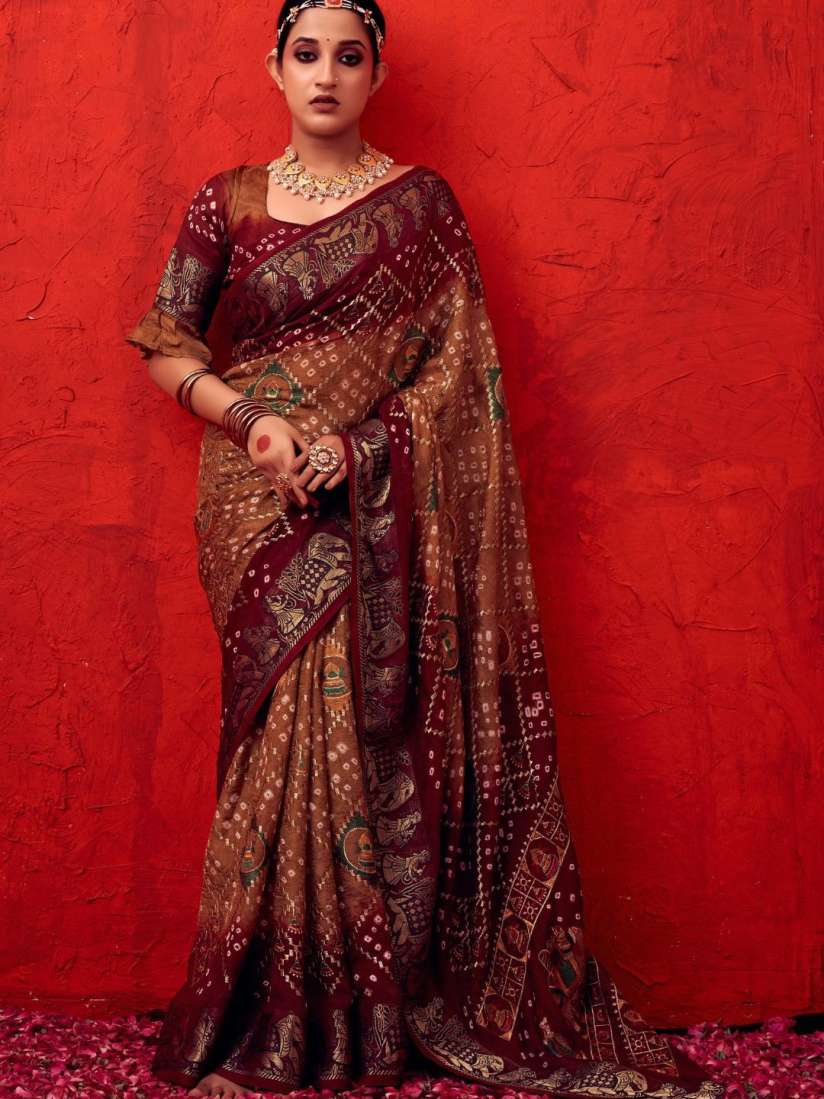 Myntra bandhani saree store