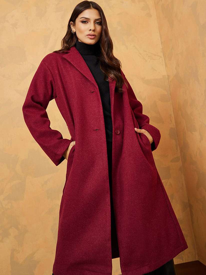 Buy Styli Women Oversized Double Breasted Wool Like Midi Length 