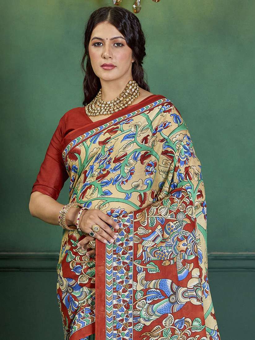 Myntra kalamkari sarees top