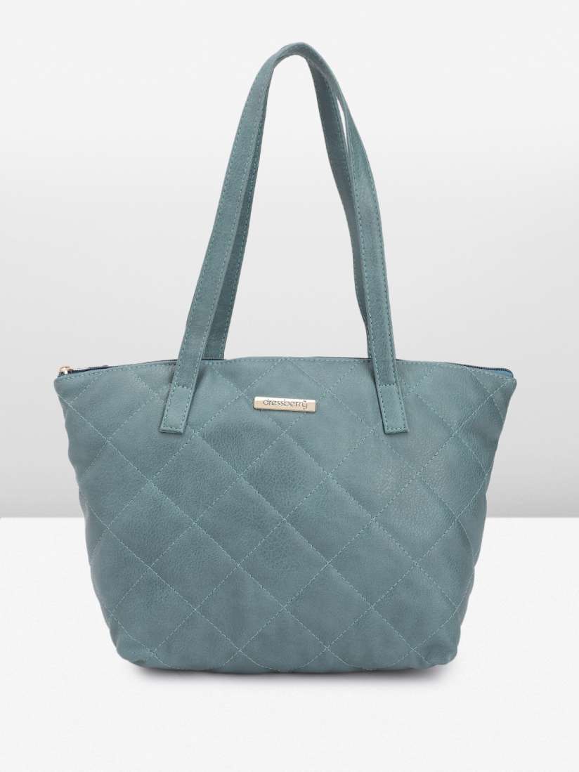 Buy DressBerry Textured Shopper Tote Bag with Quilted Detail Handbags for Women 30045615 Myntra