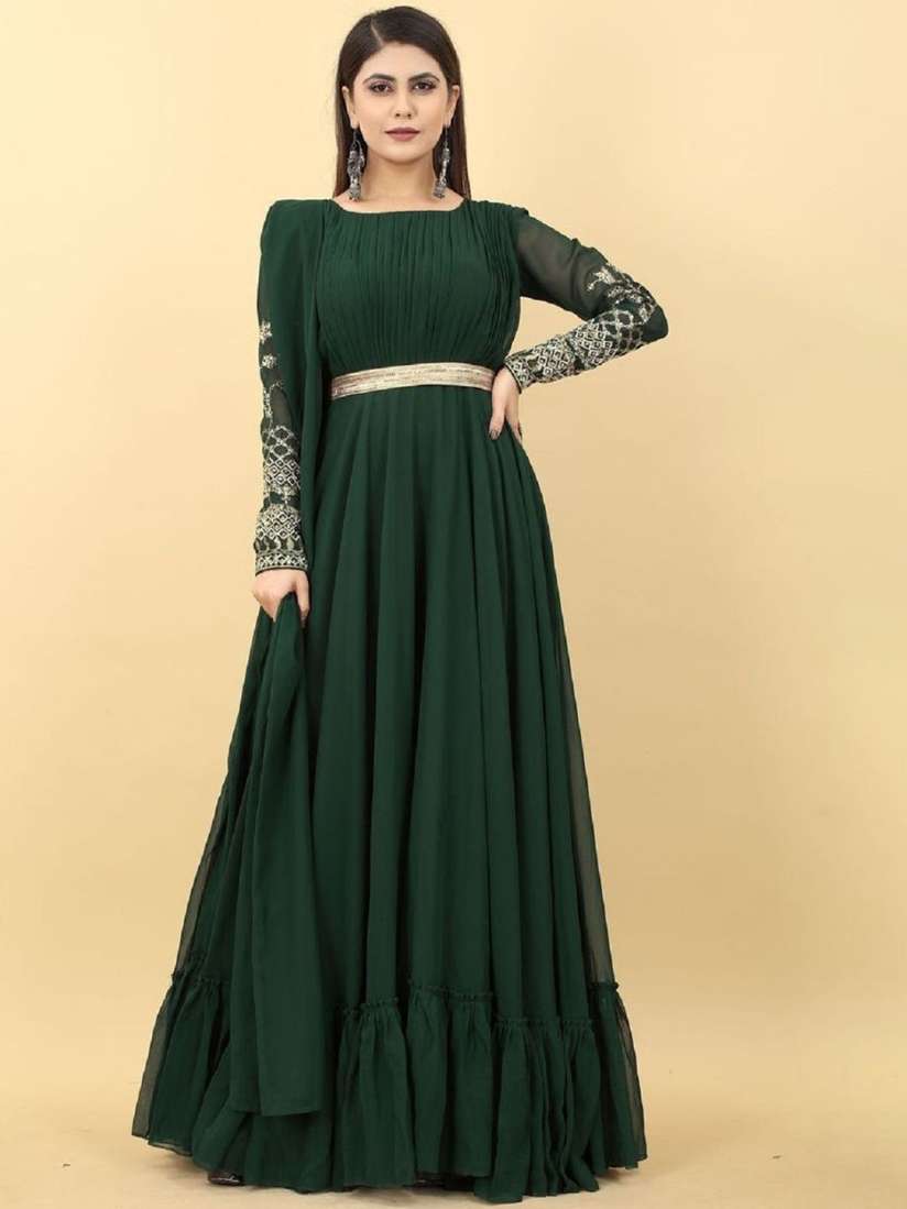 Buy Fashion Basket Embroidered Maxi Dress With Dupatta Ethnic Dresses for Women 30052678 Myntra
