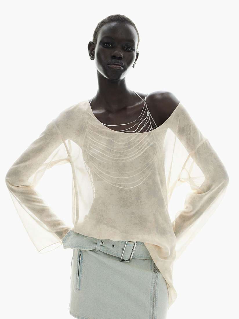 Asymmetric chiffon top online