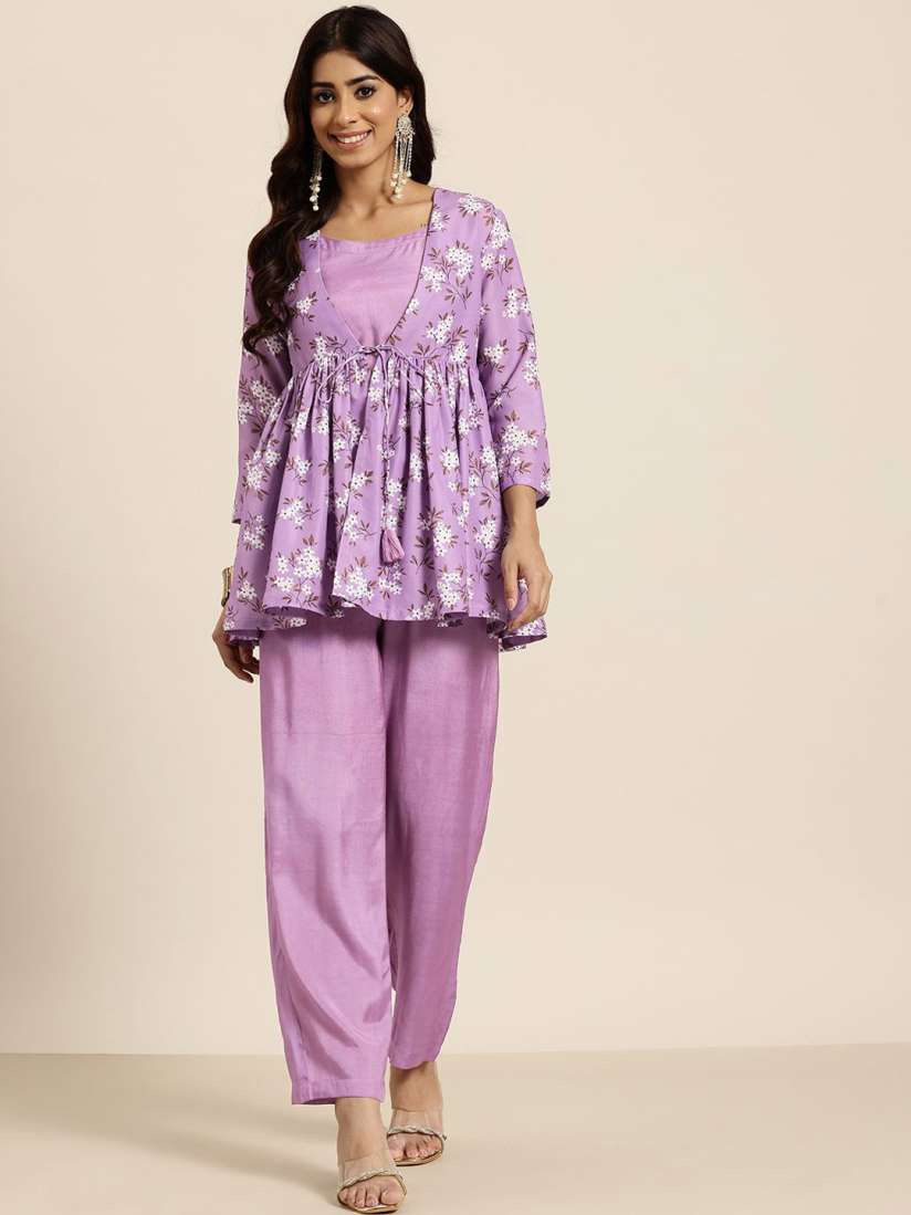 Crop top palazzo with jacket myntra clearance