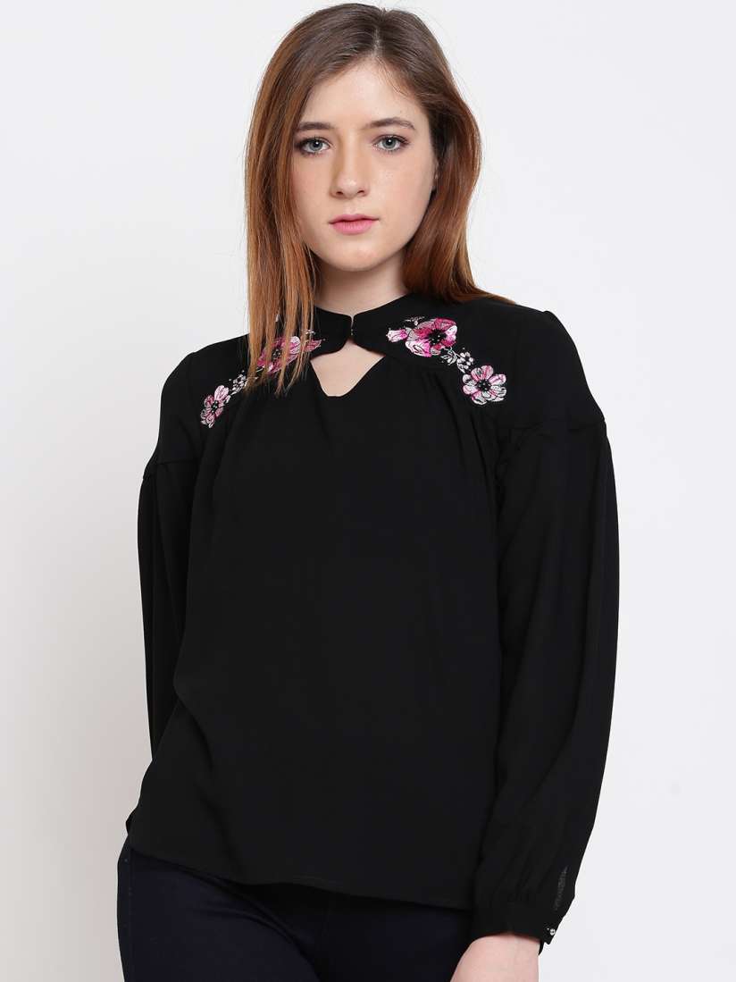 Buy Madame Women Black Solid Top Tops for Women 3007034 Myntra
