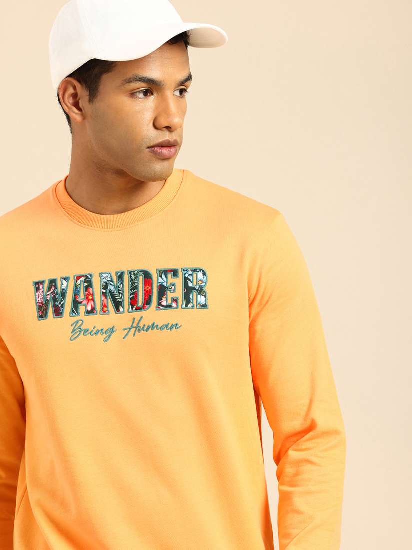 Buy Being Human Typography Printed Pure Cotton Sweatshirt Sweatshirts for Men 30072569 Myntra