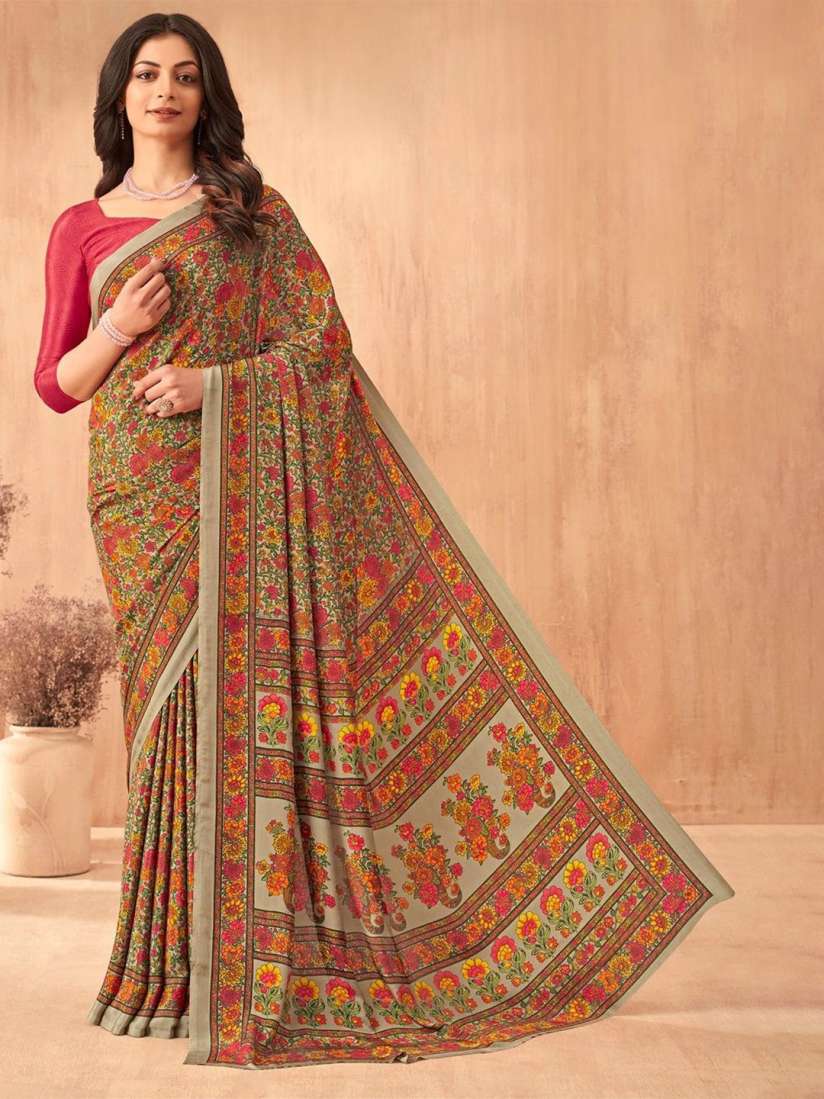 Myntra crepe silk sarees top