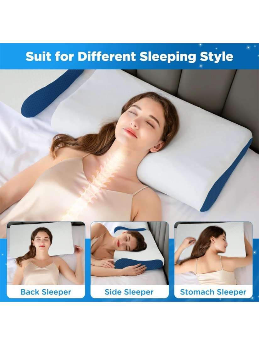 Buy Homerz Blue Premium Orthopedic Cool Gel Memory Foam Filled Breathable Therapedic Pillow Pillows for Unisex 30073683 Myntra