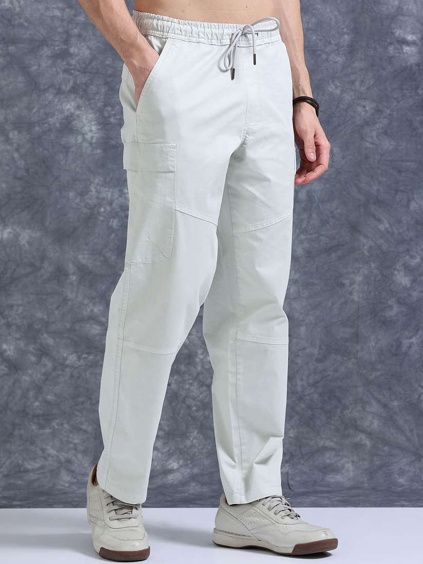 Buy The Roadster Lifestyle Co Cotton Relaxed-Fit Cargos Trousers - Trousers  for Men 30078040 | Myntra