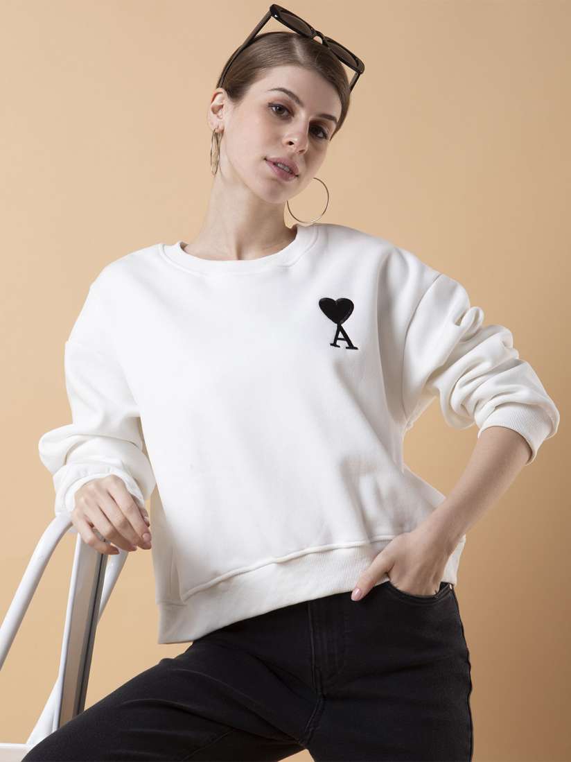 Buy SHOWOFF Women Solid Sweatshirt Sweatshirts for Women 30080618 Myntra
