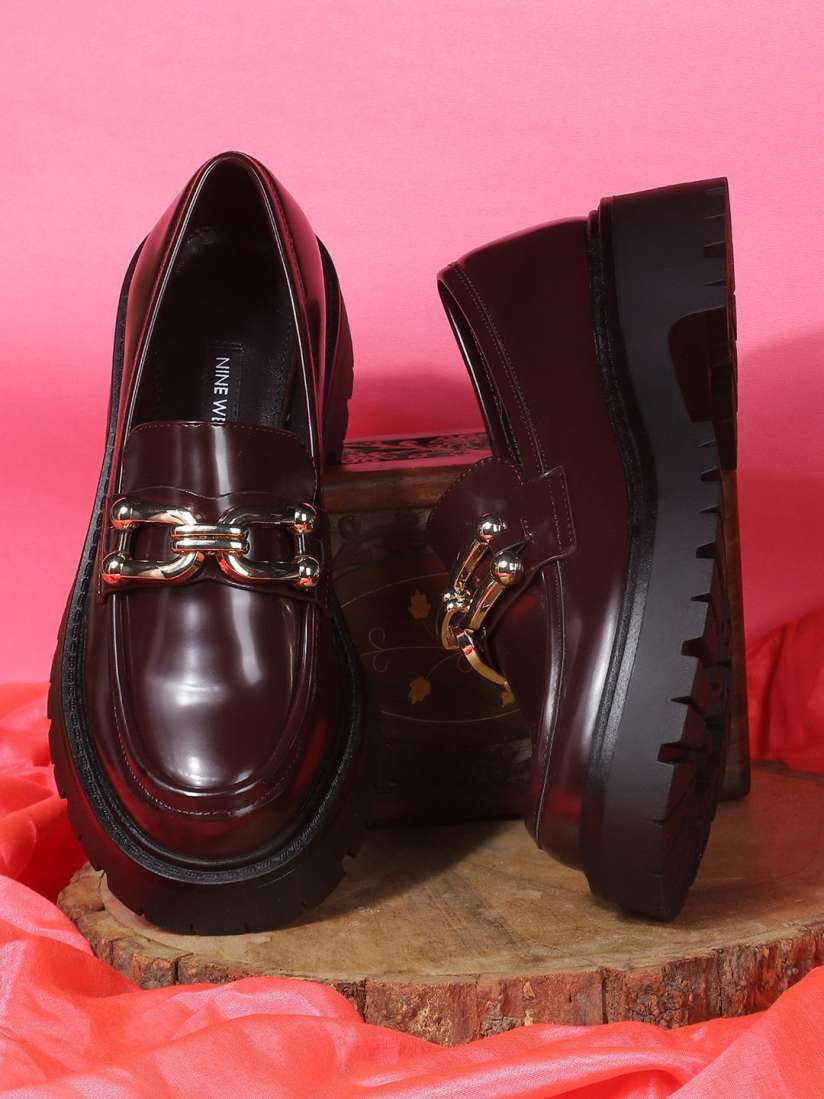Buy Nine West Women Round Toe Comfort Insole Heeled Loafers Casual Shoes for Women 30083407 Myntra