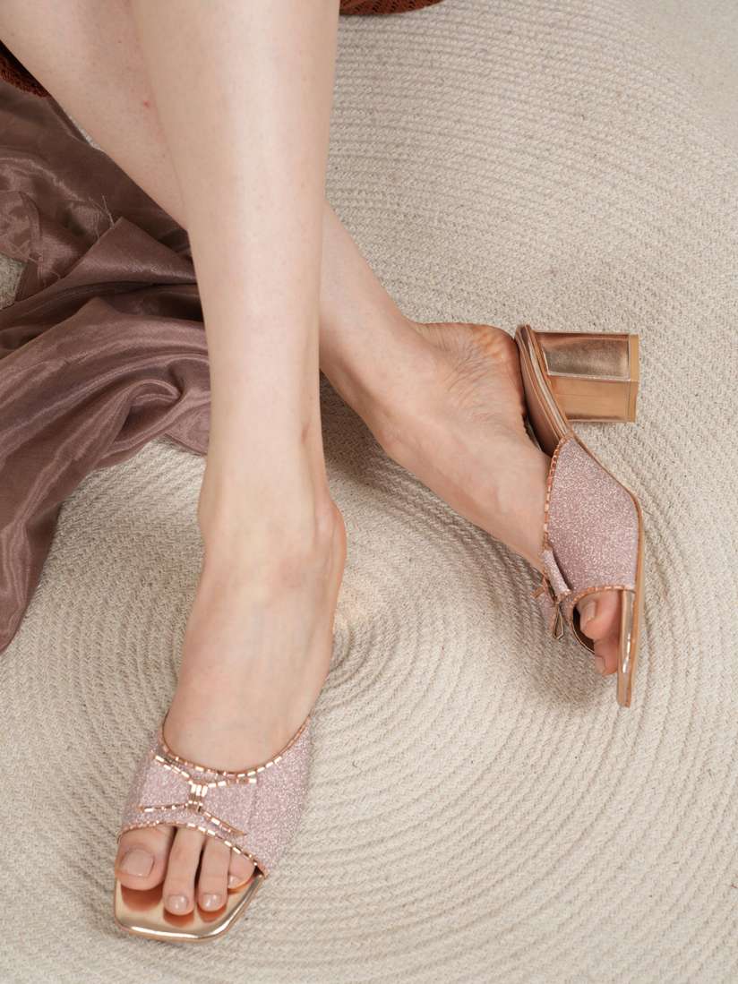 Gold open toe block heels new arrivals