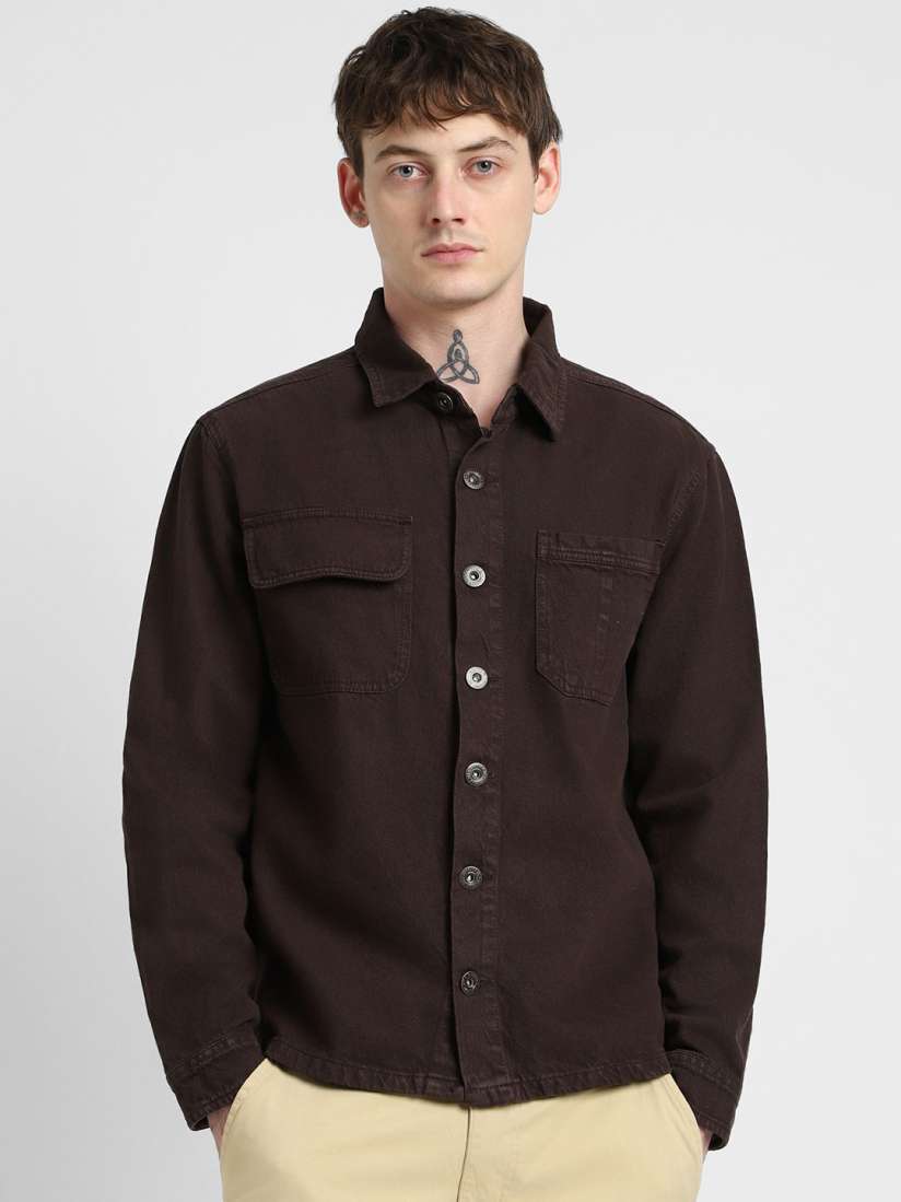Buy FOREVER 21 Men Solid Spread Collar Long Sleeves Studded Denim Jacket Jackets for Men 30089591 Myntra