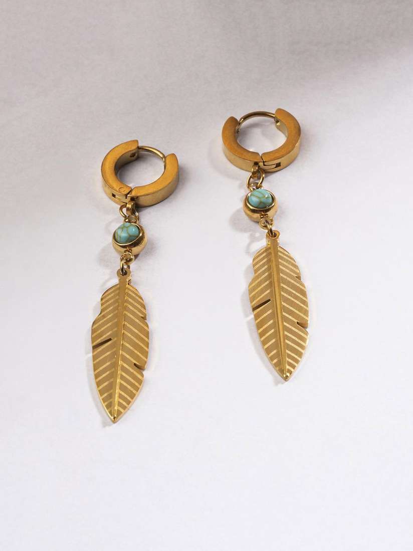 Buy EL REGALO Feather Shaped Drop Earrings Earrings for Women 30091931 Myntra