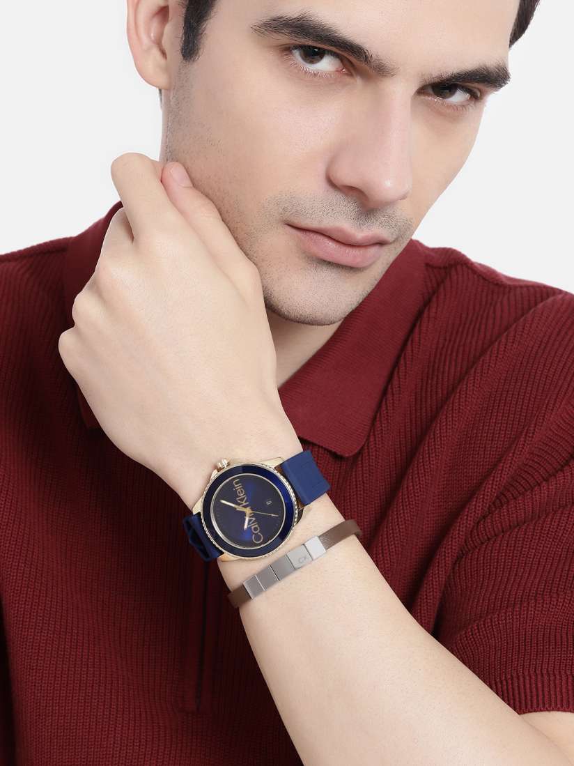 Buy Calvin Klein Men Aqueous Watch with Bracelet Gift Set CKWBRS18 Watch Gift Set for Men 30092086 Myntra