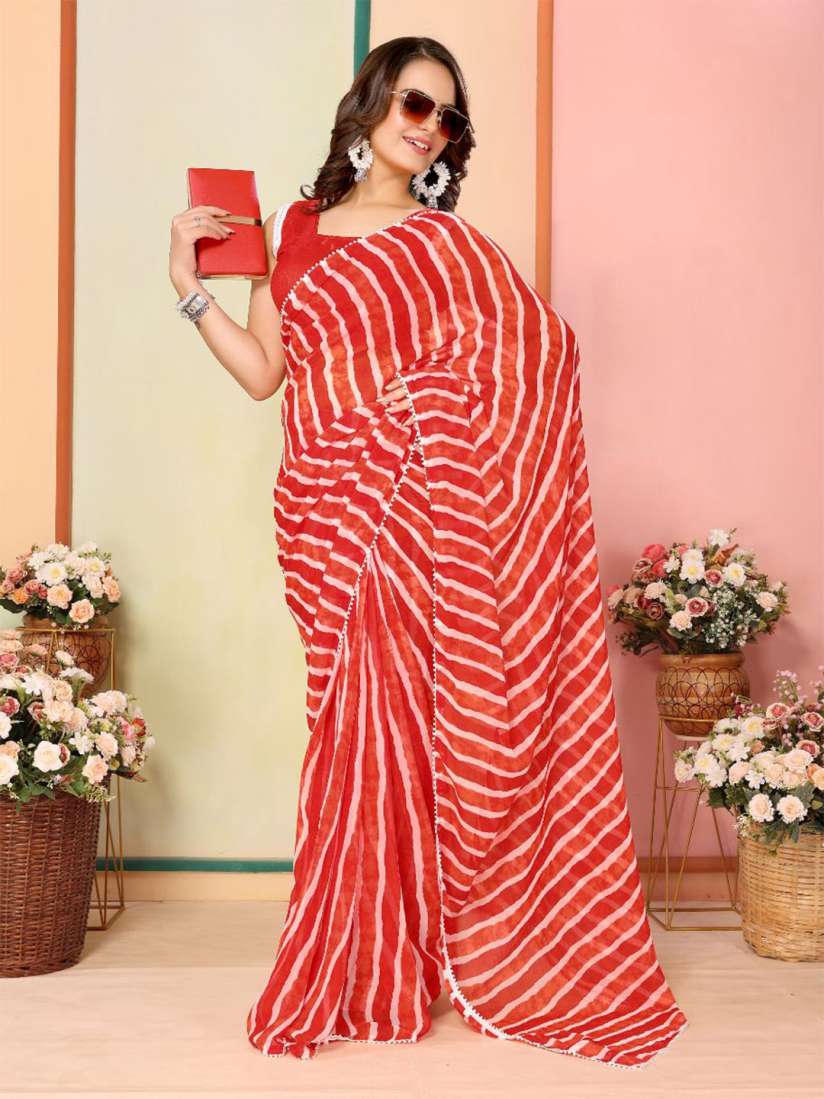 Buy VAIRAGEE Gota Patti work Ready to Wear Leheriya saree With Blouse Sarees for Women 30094046 Myntra