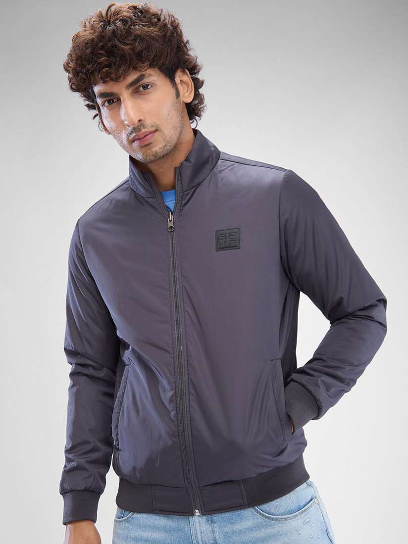 Buy SPYKAR Men Solid Sporty Jacket with Patchwork Jackets for Men 30095775 Myntra