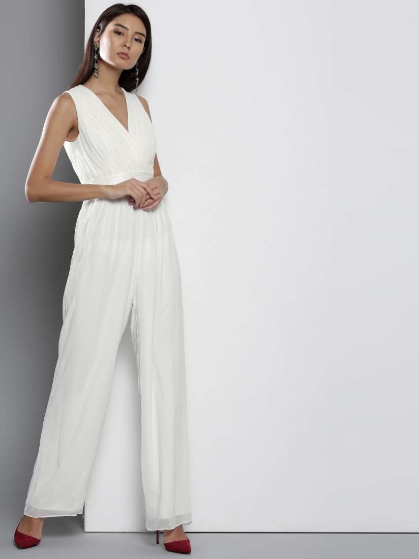 Buy DOROTHY PERKINS White Solid Basic Jumpsuit Jumpsuit for Women 3009612 Myntra