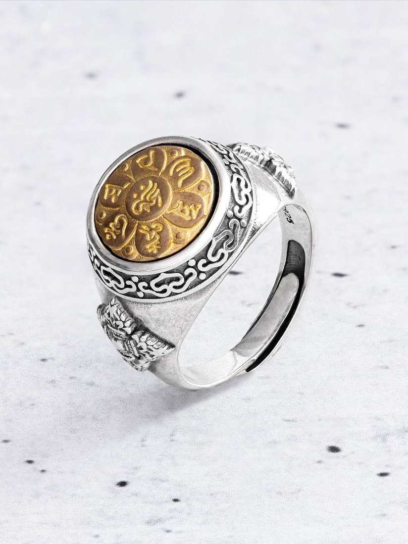 ORIONZ Men Sterling Silver Adjustable Finger Ring