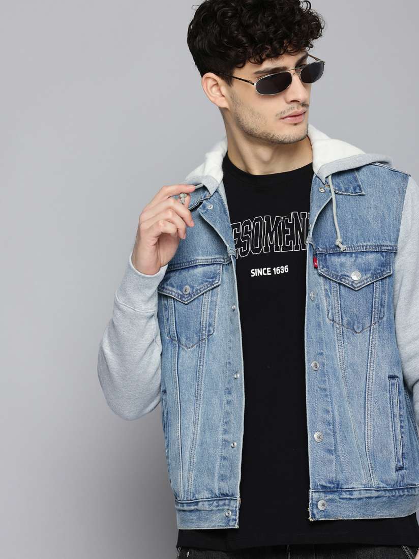 Levi's hooded denim jacket hot sale