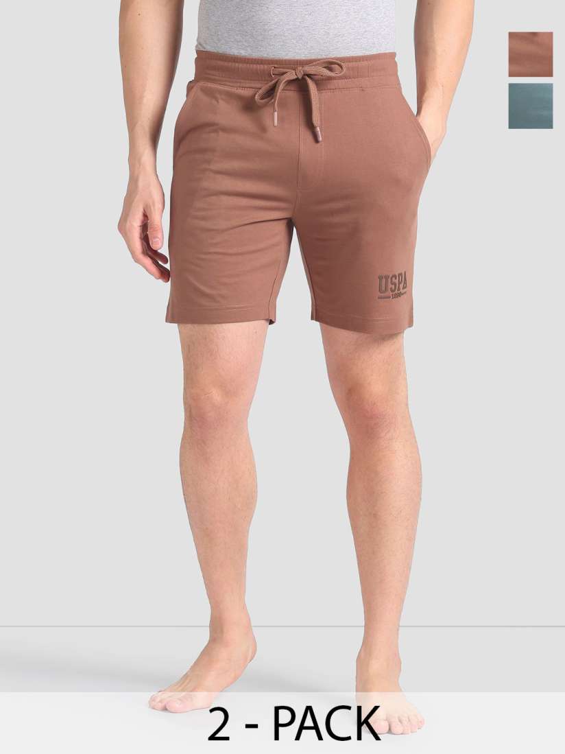 Buy U.S. Polo Assn. Pack of 2 Mid Rise Lightweight Lounge Shorts Lounge Shorts for Men 30099863 Myntra