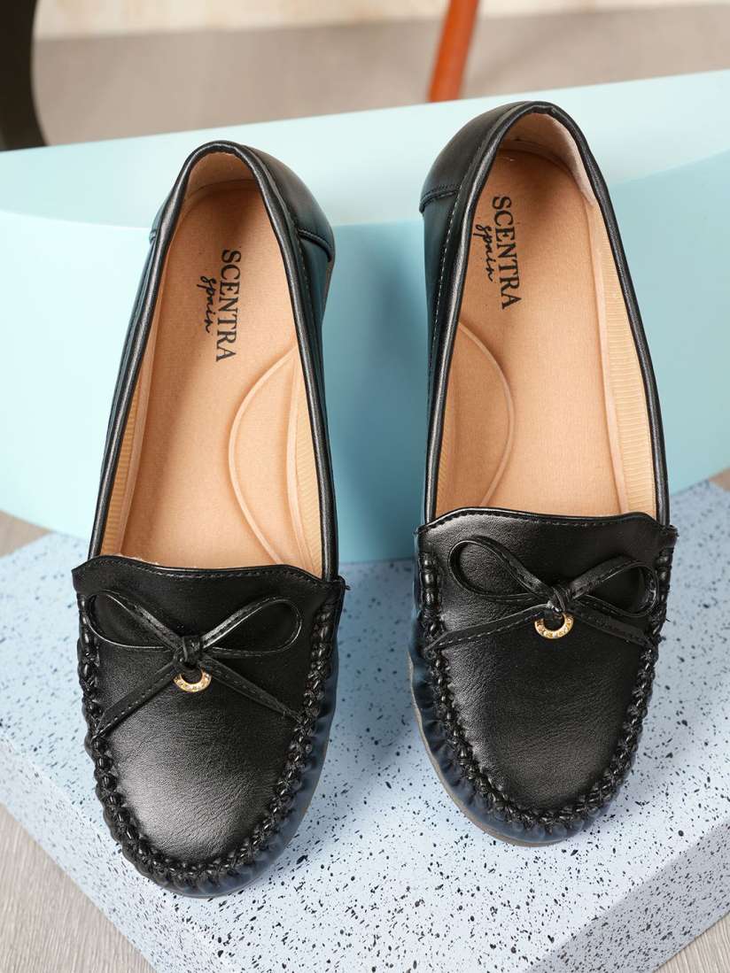 Buy SCENTRA Women Textured Round Toe Comfort Insole Loafers Casual Shoes for Women 30100588 Myntra