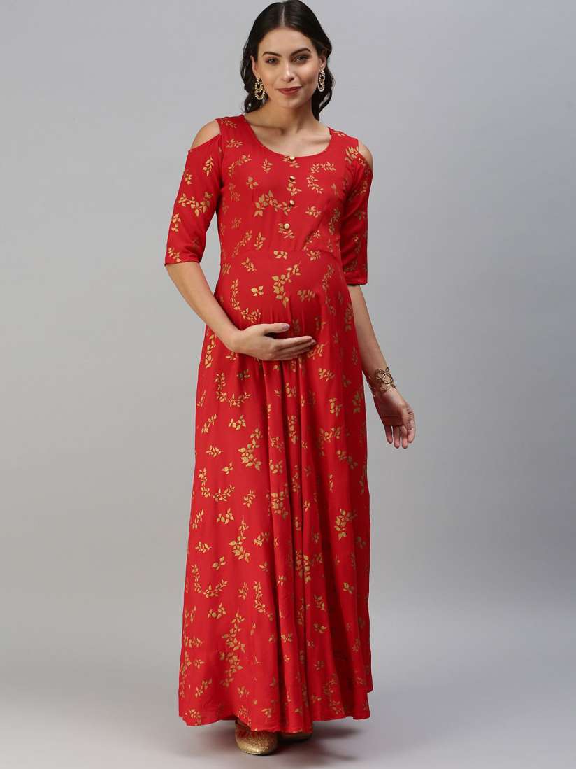 Cold shoulder ethnic dress top