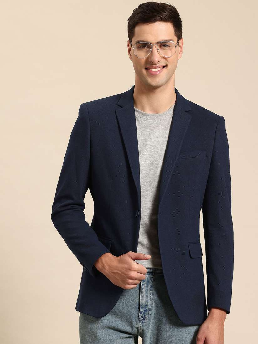Buy Mast Harbour Self Design Textured Single Breasted Slim Fit Casual Blazer Blazers for Men 30102979 Myntra