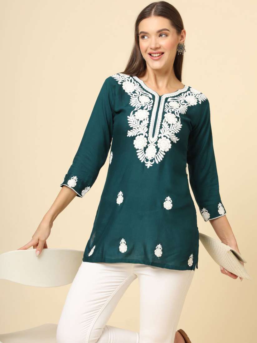 Myntra embroidered kurtis clearance
