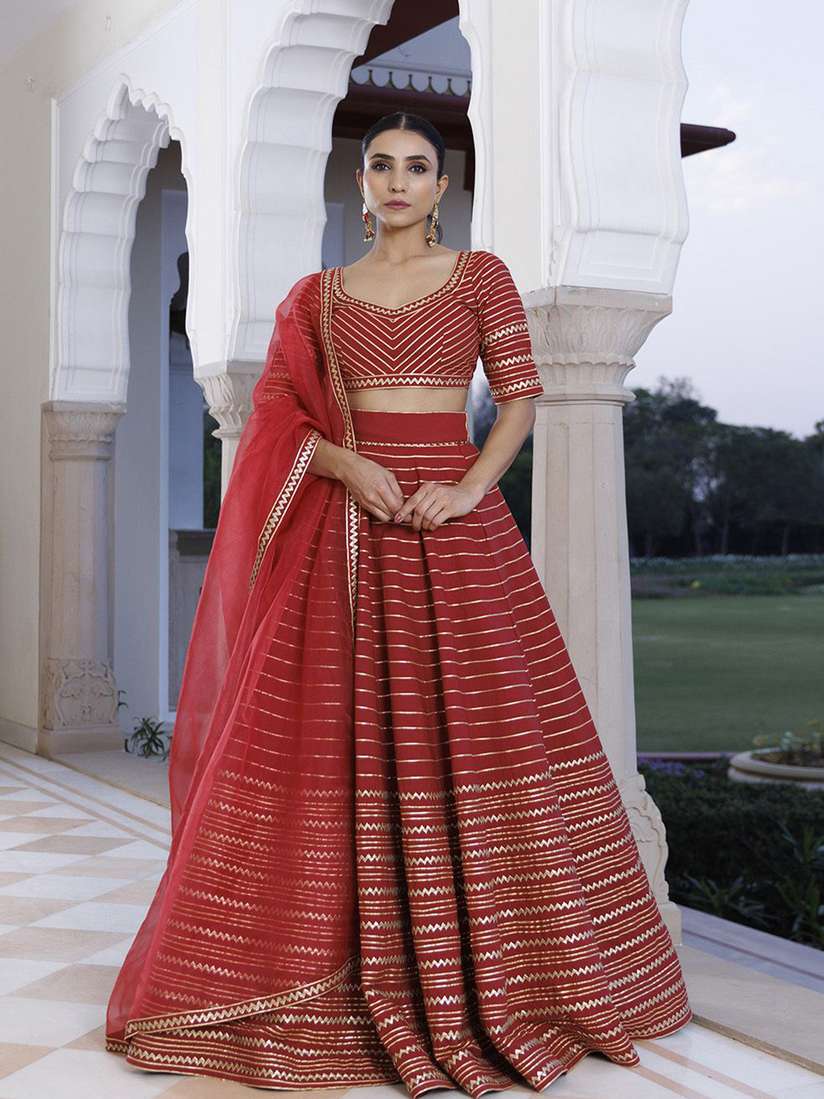 Buy Ragavi Embellished V-Neck Cotton Ready to Wear Lehenga \u0026 Blouse With  Dupatta - Lehenga Choli for Women 30104864 | Myntra