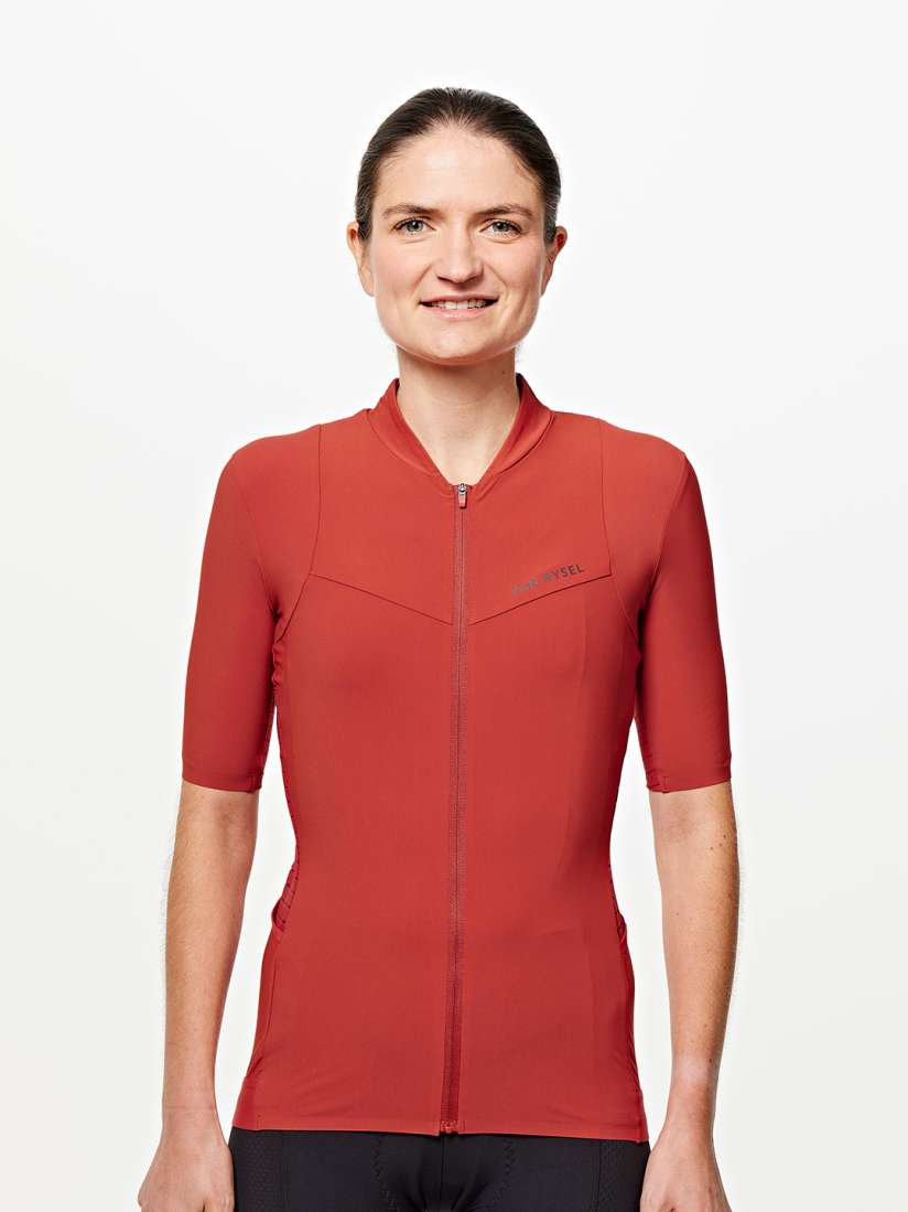 Buy VAN RYSEL By Decathlon Women Red Full Zip Road Cycling Jersey Tshirts for Women 30112071 Myntra
