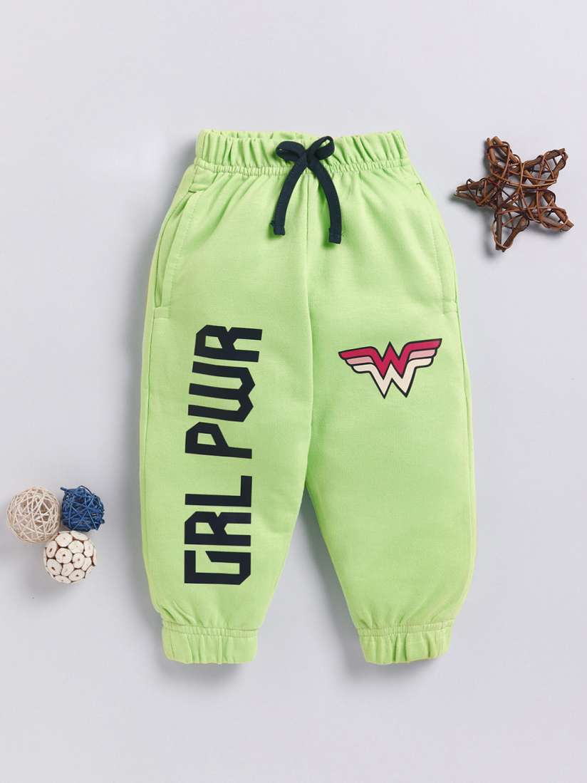 Buy YK X Minute Mirth Girls Wonder Woman Printed Pure Cotton Joggers Track Pants for Girls 30114183 Myntra
