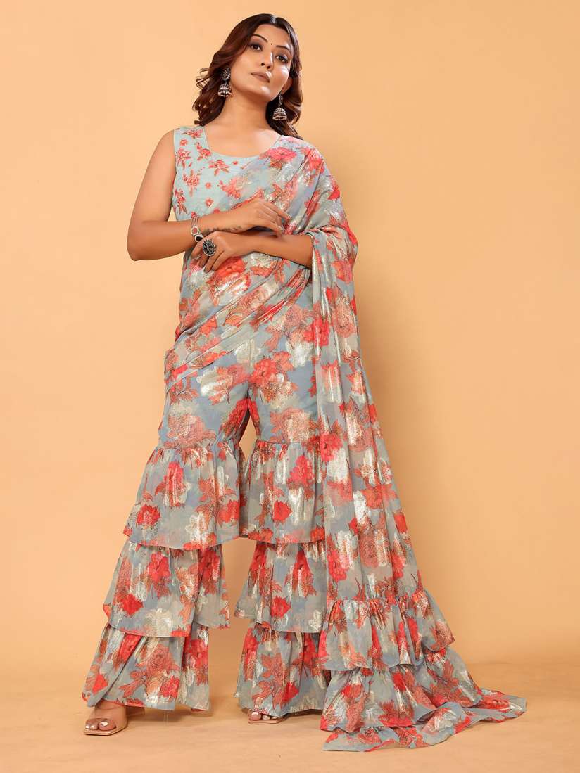 Myntra palazzo saree sales