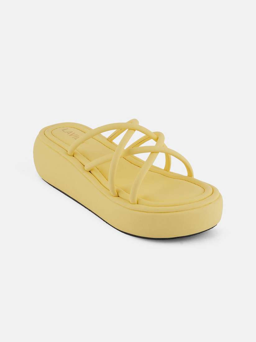 yellow NO.0 PLATFORM SANDALS