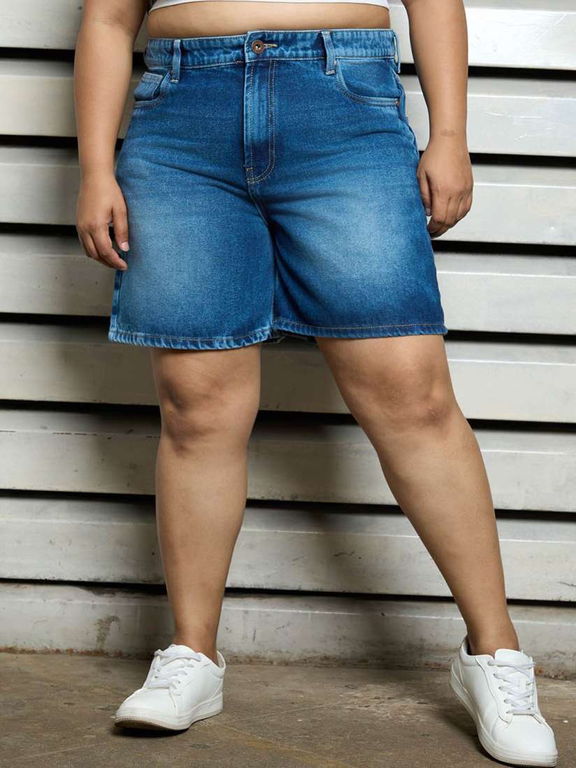 Buy Freeform by High Star Plus Size Women High Rise boyfriend Shorts Shorts for Women 30128170 Myntra