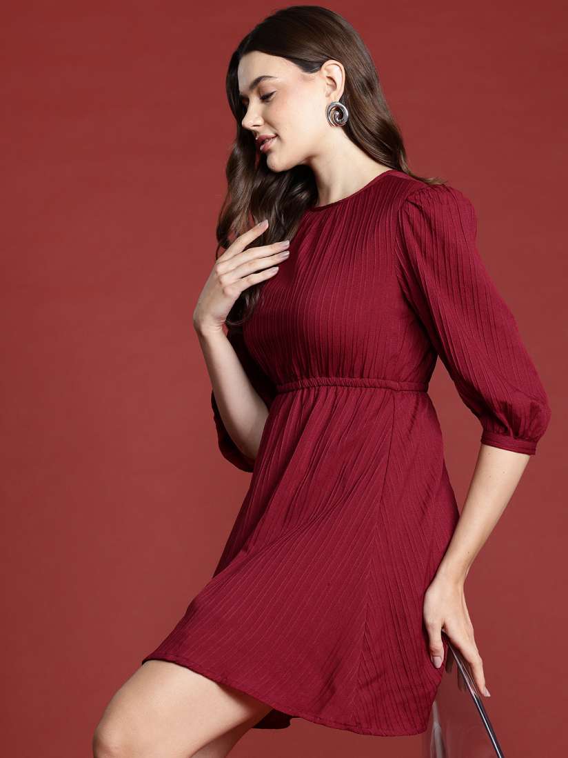 Buy all about you Self Striped A Line Mini Dress Dresses for Women 30129333 Myntra