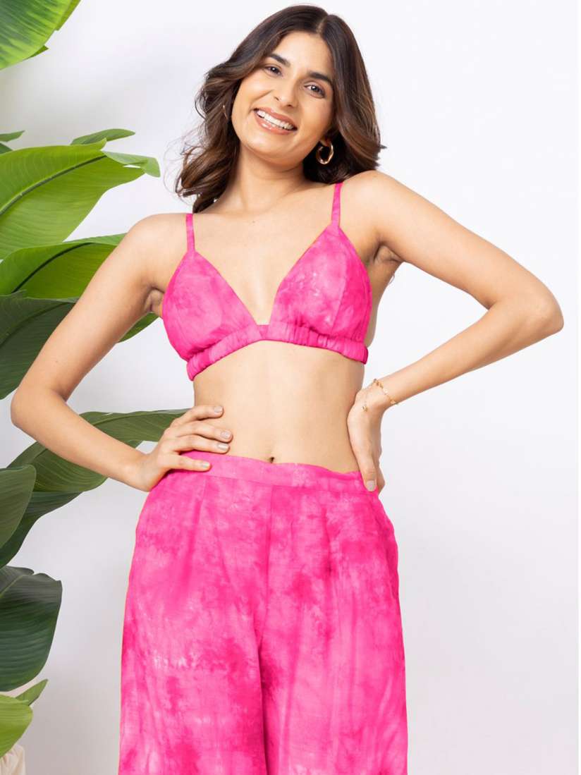 Buy EROTISSCH Pink Tie Dyed Beachwear Set Swimwear Cover up Set for Women 30130105 Myntra