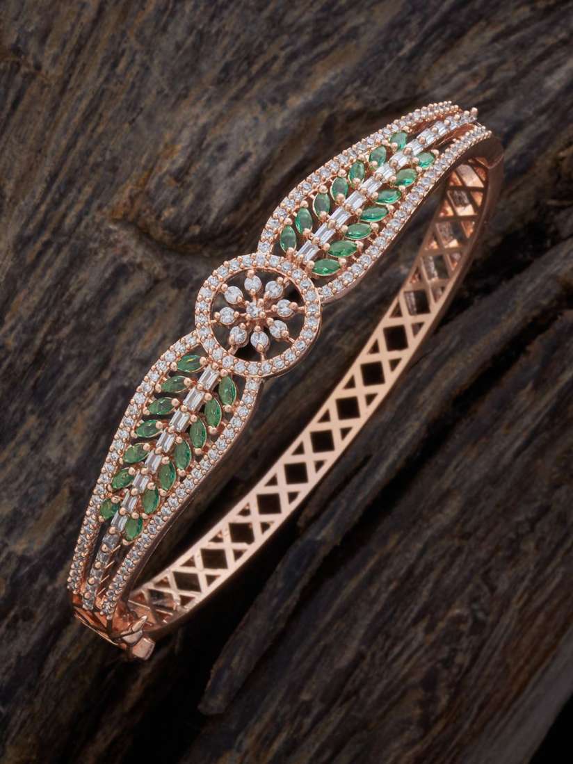 Buy Kushal s Fashion Jewellery Rose Gold Plated Cubic Zirconia Kada Bracelet Bracelet for Women 30130772 Myntra