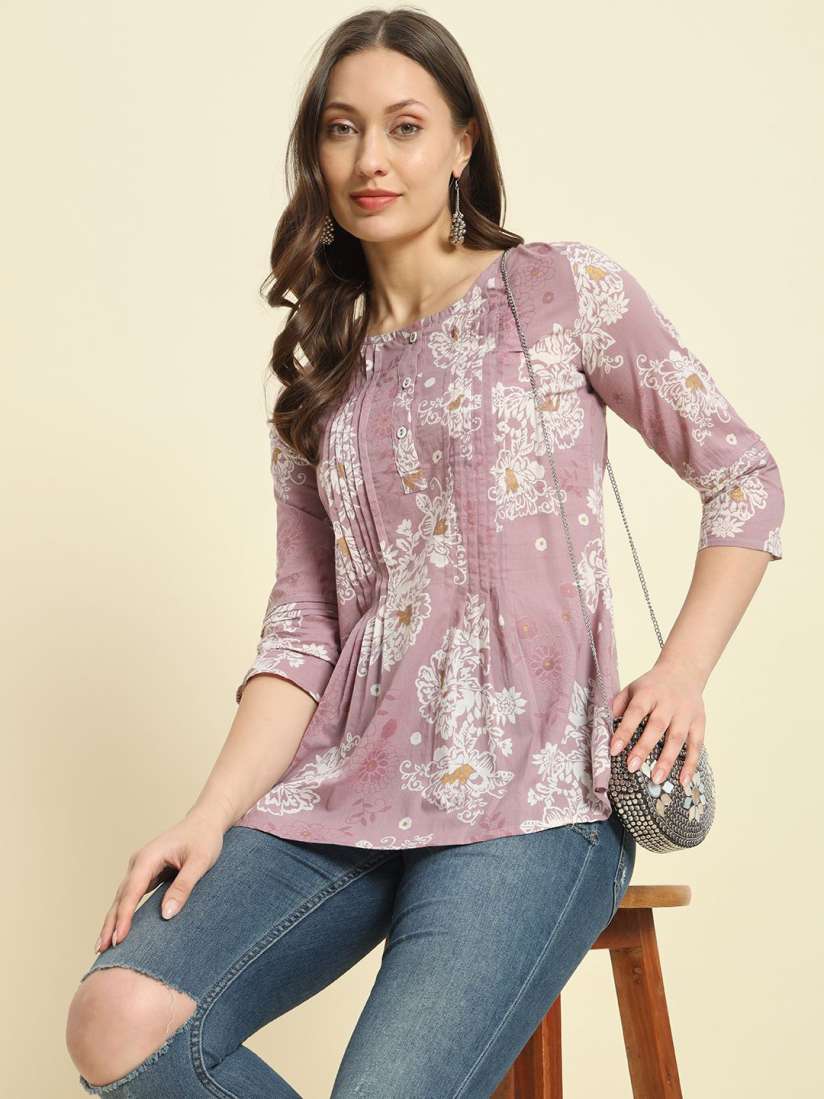 Buy KBZ Floral Print Cotton Top Tops for Women 30131411 Myntra