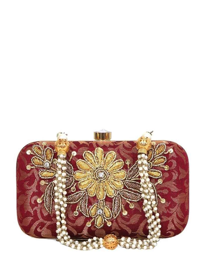Buy FRINGES Embroidered Box Clutch Clutches for Women 30143022 Myntra