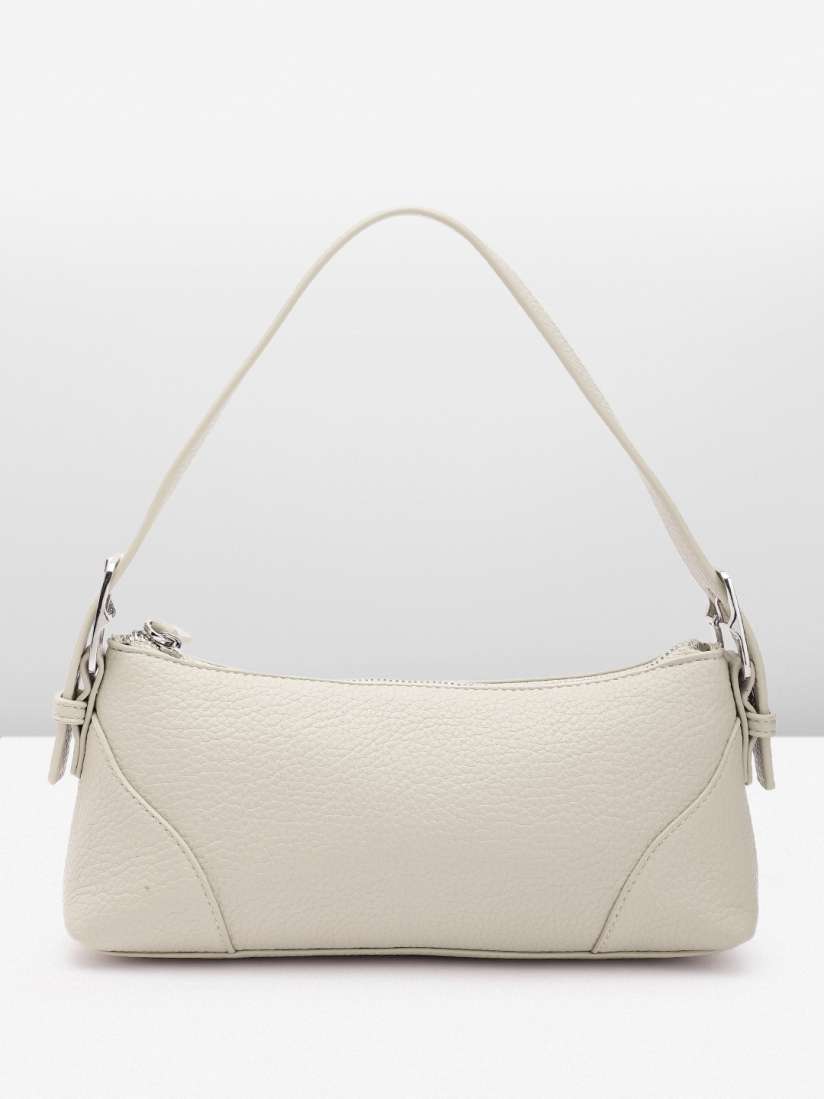 Buy MANGO Textured Structured Baguette With Buckle Handbags for Women 30143665 Myntra