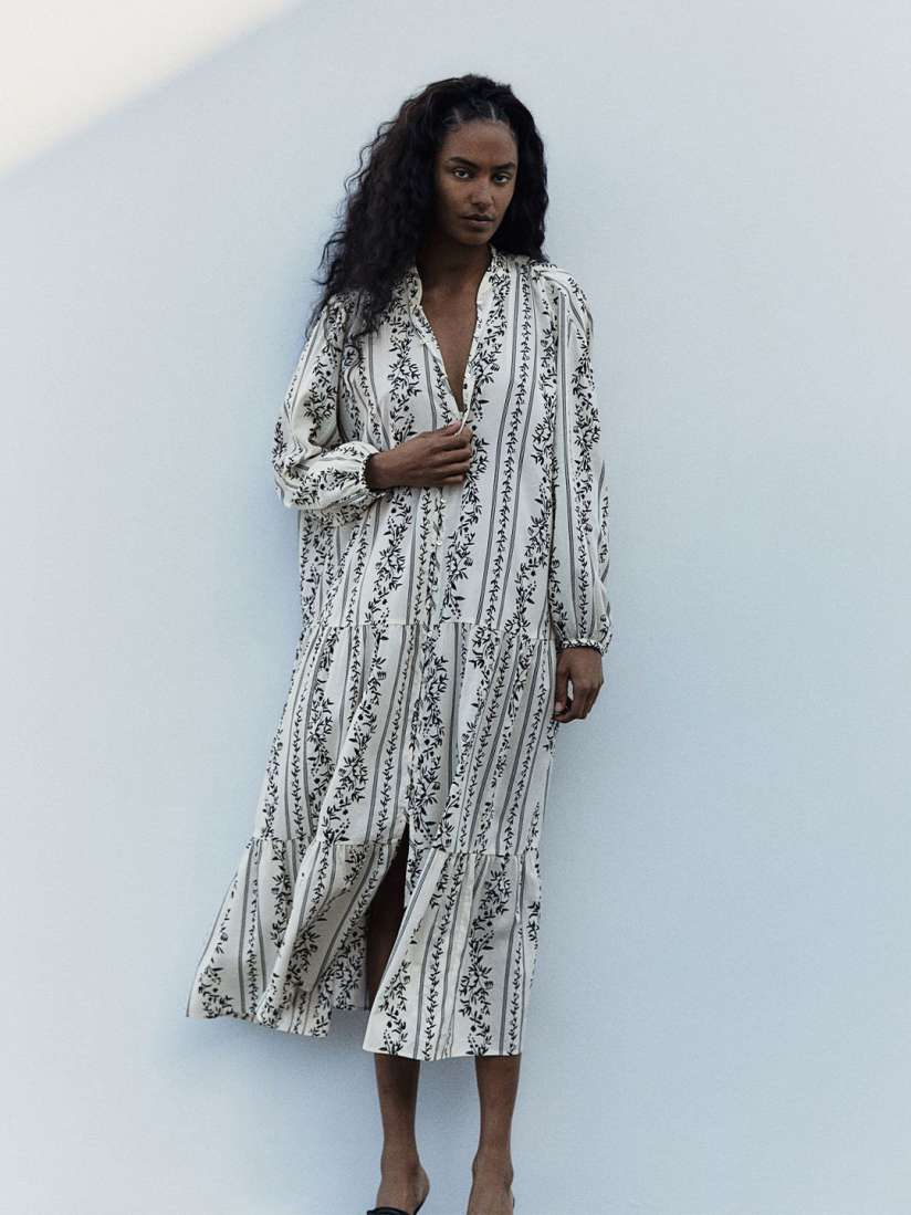 Buy H M Tiered Shirt Midi Dress Dresses for Women 30145174 Myntra