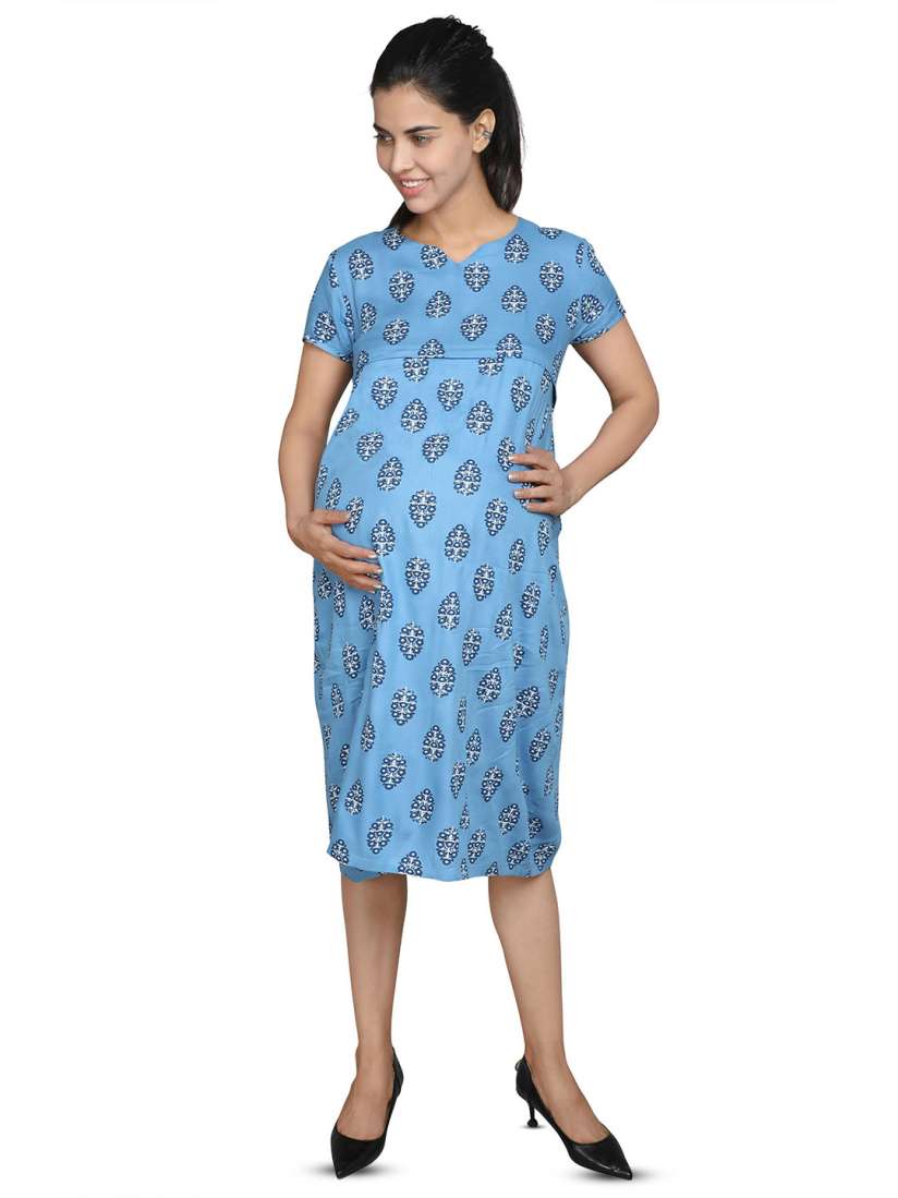 Buy mama bebe Ethnic Motifs Print A Line Maternity Feeding Dress Dresses for Women 30149377 Myntra