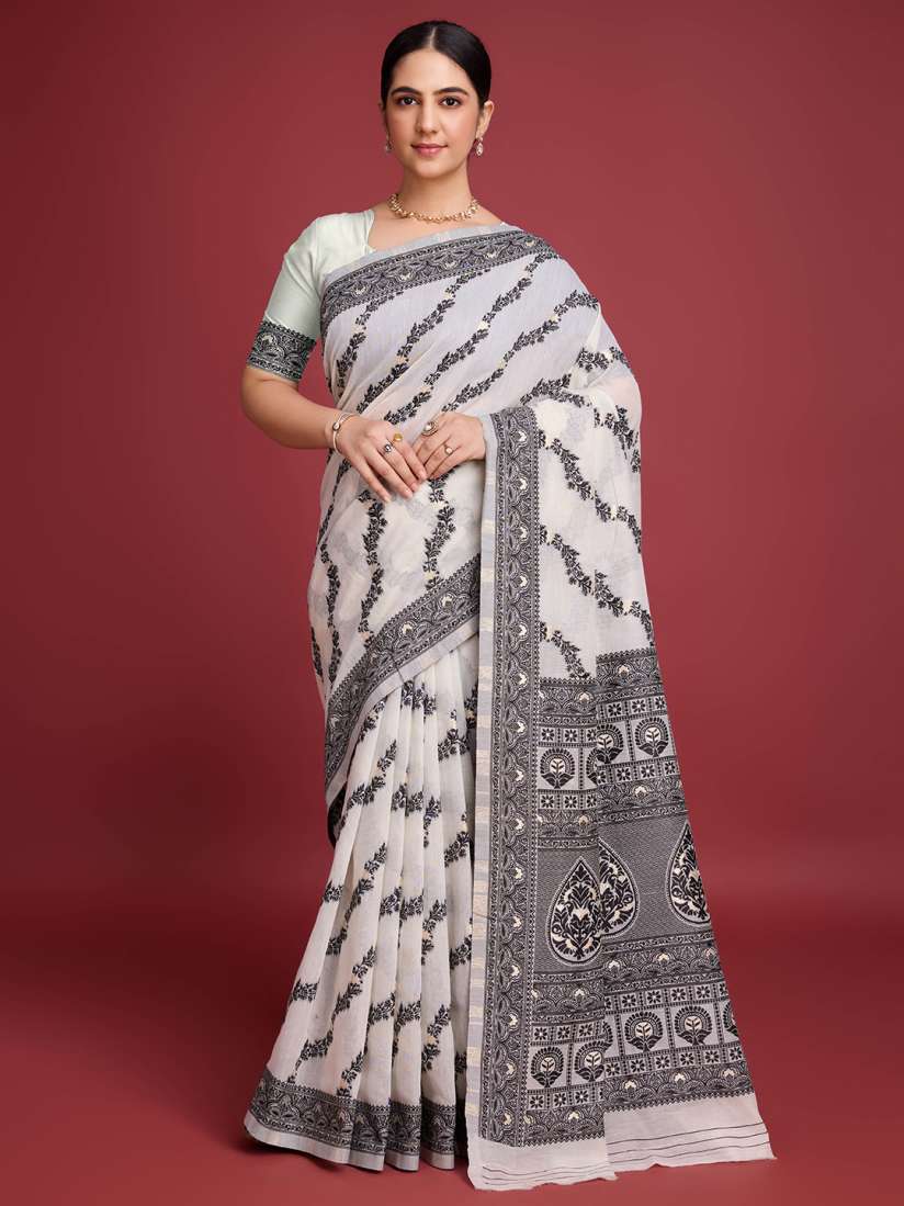 Buy KALINI Woven Design Pure Cotton Jamdani Saree Sarees for Women 30149595 Myntra