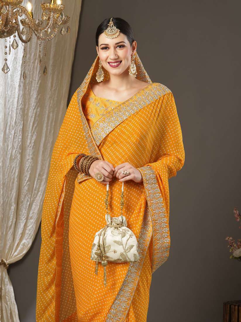Buy Saree mall Gota patti Embroidered Sequinned Bandhani Printed Sarees Sarees for Women 30151738 Myntra