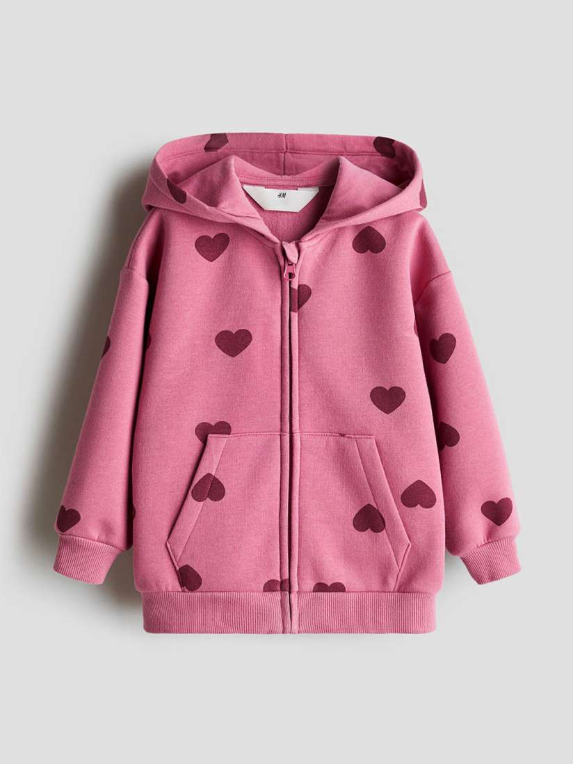 Buy H M Girls Printed Zip Through Hoodie Sweatshirts Sweatshirts for Girls 30154412 Myntra
