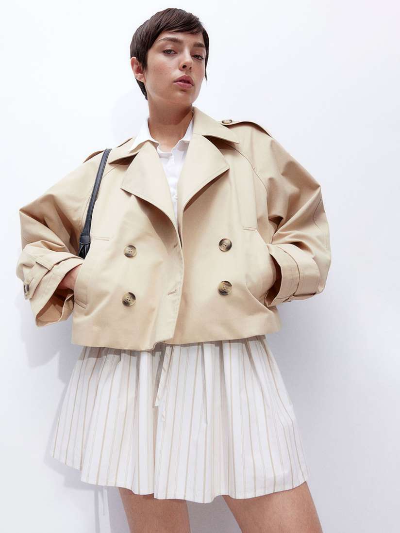 Buy H M Women Short Trench Coat Jackets for Women 30155092 Myntra